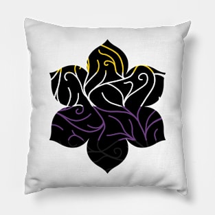 Black Velvet, Nonbinary Flag Vines Pillow