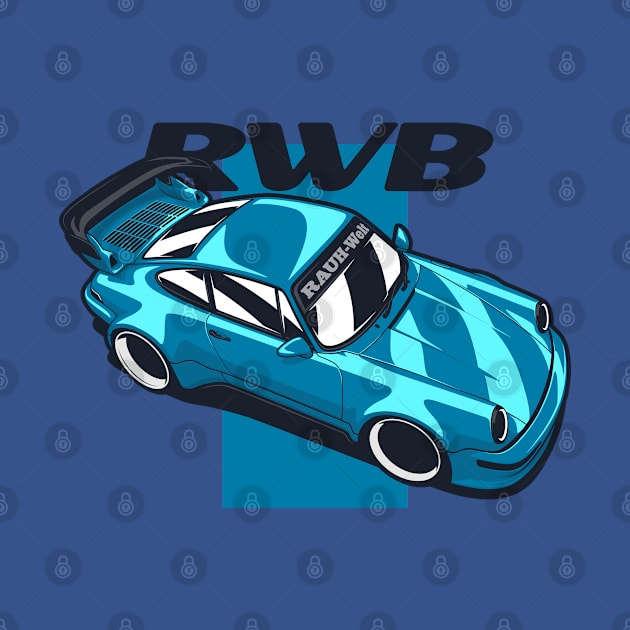 Blue 911 by RWB Tuner by KaroCars