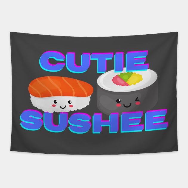 Cutie Sushee Funny Kids Tee Tapestry by Look Up Tees