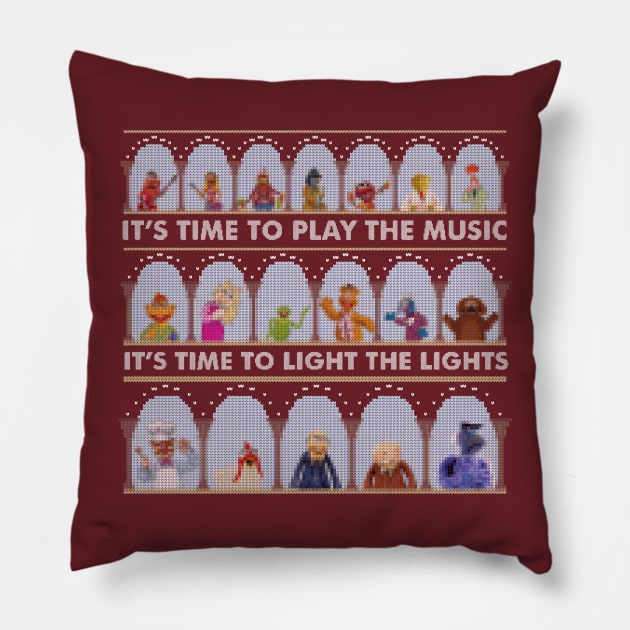 It's time to get things started - Ugly Christmas Sweater Pillow by graffd02