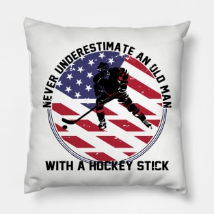 Old man Hockey Pillow