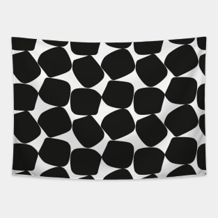 Bold Monochromatic Geometric Pattern in Black and White Tapestry