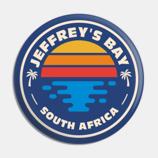 Retro Jeffrey's Bay South Africa Vintage Beach Surf Emblem Pin