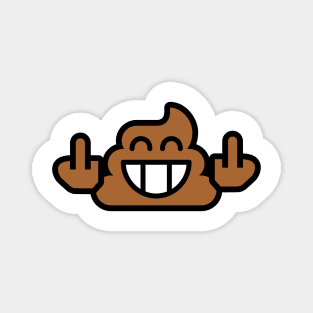 Smiley Emoji Poop Stinkefinger Magnet