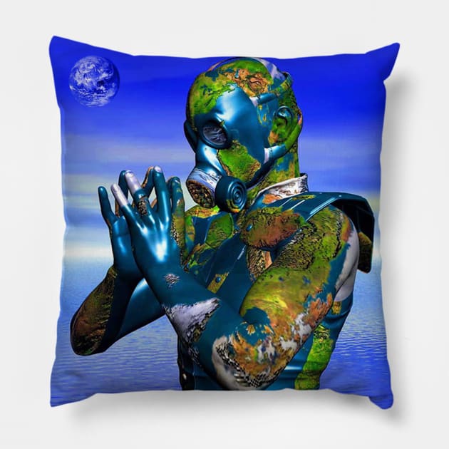 World Pollution 3 Pillow by icarusismartdesigns
