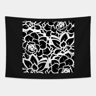 Black and White Petal Punch - Digitally Illustrated Abstract Flower Pattern for Home Decor, Clothing Fabric, Curtains, Bedding, Pillows, Upholstery, Phone Cases and Stationary Tapestry