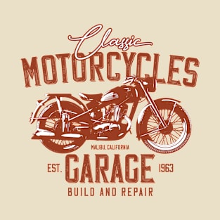 Classic Motorcycles Garage Malibu T-Shirt