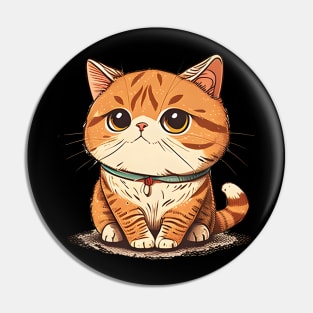 Fat Cat But Proud - Be Happy Everyday - Cat Lover Pin