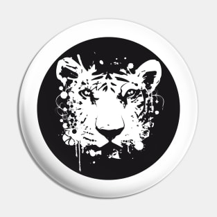 white graffiti tiger head Pin