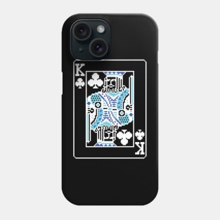 King of Clubs Pixel Art Bright Negative Mode Phone Case