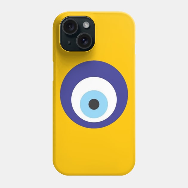 Turkish Evil Eye Blue and Yellow Phone Case by zocostore