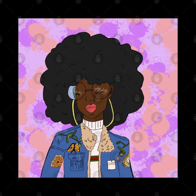 Black girl magic (black afro) by DejaDoodlesArt