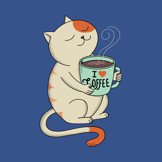 Disover Cat and Coffee - Cat - T-Shirt