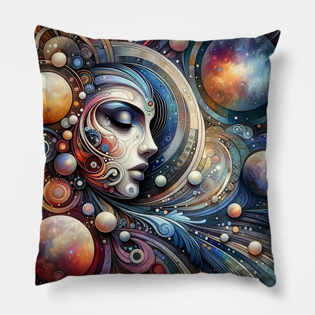 Whimsical Euphoria: A Dance of Colors and Dreams Pillow by ryspayevkaisar