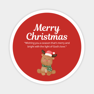 Merry Christmas Round Sticker 43 Magnet