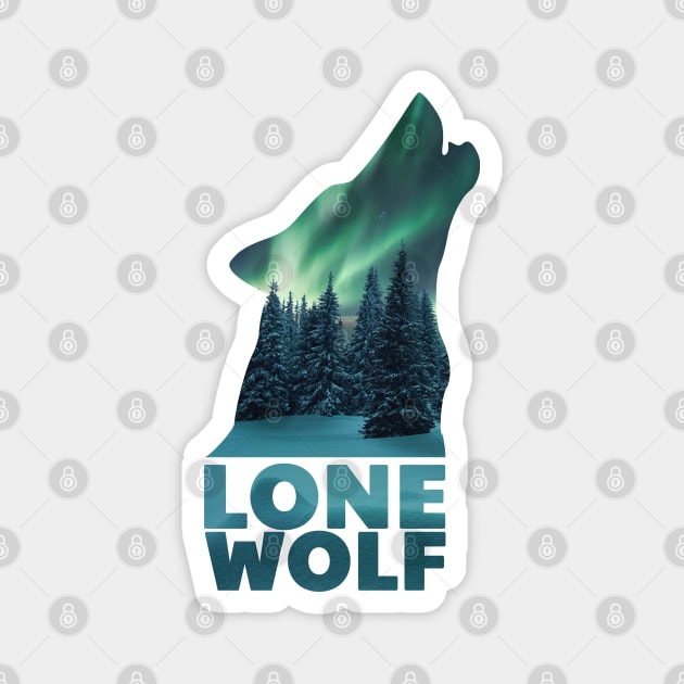 Lone wolf polar light Magnet by Boss creative