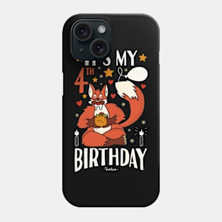 It's My 4th Birthday Fox Phone Case