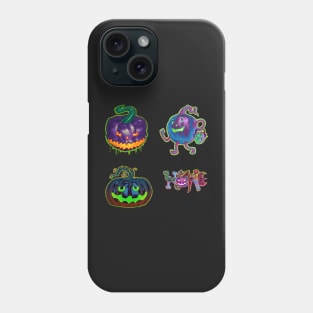 Halloween Purple Zombie Jack O' Lantern Sticker Pack Phone Case