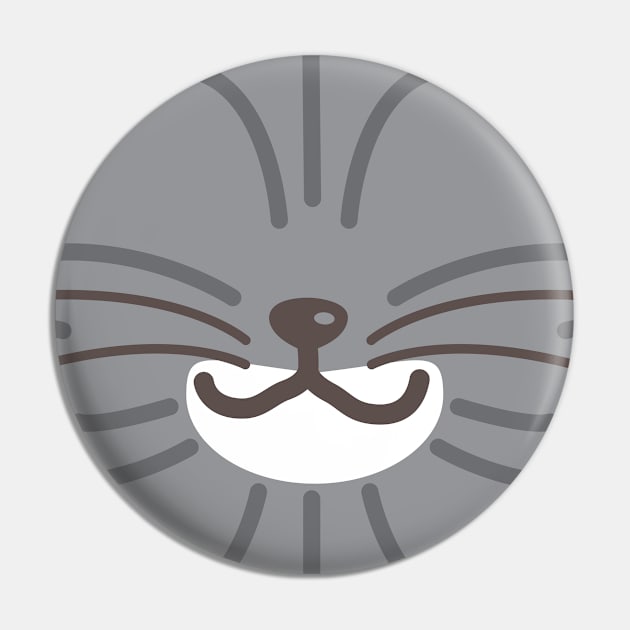 Gray Tabby Cat Face Pin by Adopt Me Meow