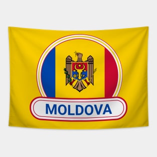 Moldova Country Badge - Moldova Flag Tapestry