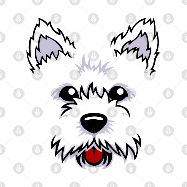 Westie Dog Cute Face by phoxydesign