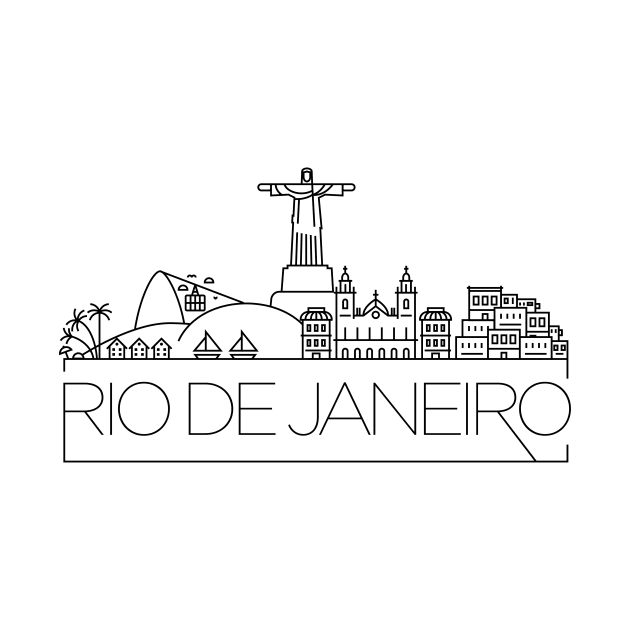 Rio De Janeiro Minimal Skyline by kursatunsal