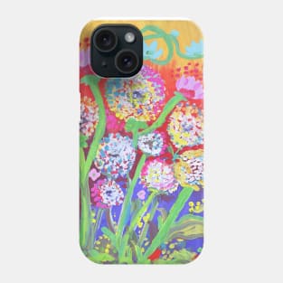 Colorful Dandelion Wildflowers Meadow - Handpainted nature scenery Phone Case