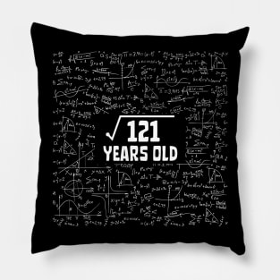 Square Root Of 121 11th Birthday, 11 Year Old Math Lover Gift Pillow