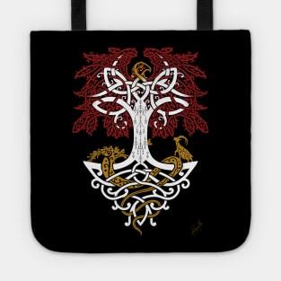 Yggdrasil and Creatures Norse Mythology Knotwork Tote