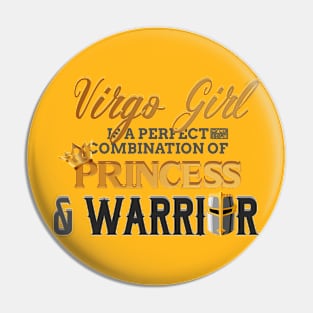 VIRGO Girl Princess Warrior Horoscope Birthday Pin