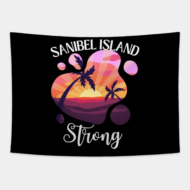 Vintage Sunset Sanibel Island FL Cool Sanibel Island Strong Tapestry by DesignHND