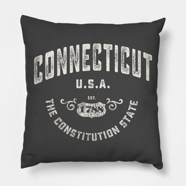 Connecticut State USA Pillow by Designkix