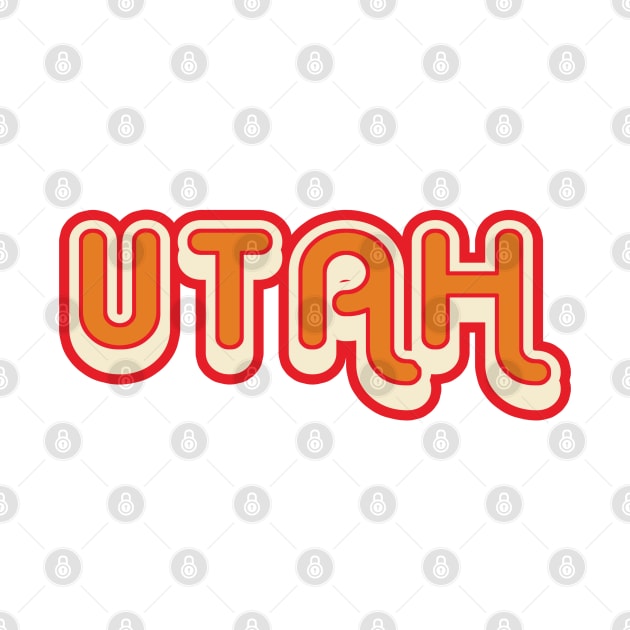 Utah retro 70s vintage graphic with shadow by Webdango