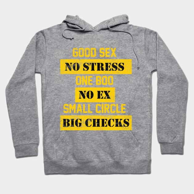 Good Sex, No Stress, One Boo, No Ex, Small Circle, Big Checks