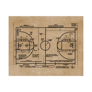 Basketball Lover Gift Idea - Court Dimensions Patent T-Shirt