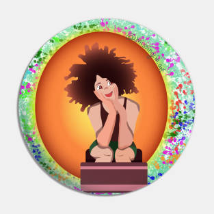 Curly hair vector illustration Pin