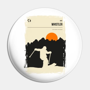 Whistler skiing vancouver travel poster in minimal retro book cover style Pin