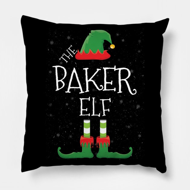 BAKER Elf Family Matching Christmas Group Funny Gift Pillow by tabaojohnny