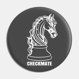 Checkmate - Horse Chess Piece (white) Pin