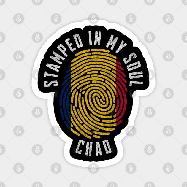 Stamped in My Soul Chad Flag Design Chadian Pride Magnet by Yesteeyear
