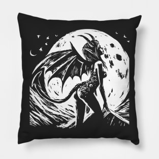 Retro Devil Girl Pillow