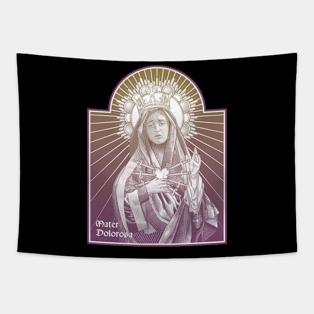 Mater Dolorosa  Our Lady of Sorrows Tapestry by Beltschazar