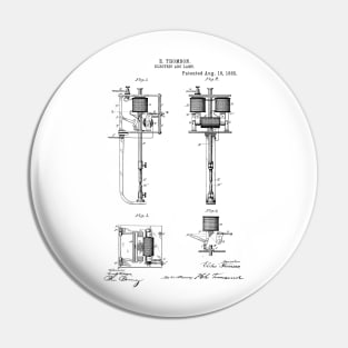 Electric Arc Lamp Vintage Patent Pin