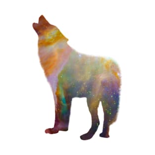 Galaxy Wolf Double Exposure T-Shirt