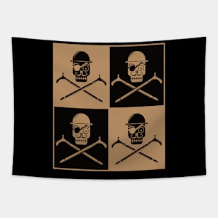 Skull and Bones (black gold) Tapestry