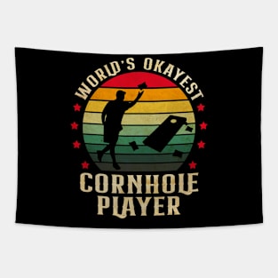 Okayest Cornhole Player Vintage Cornhole Lovers Tapestry