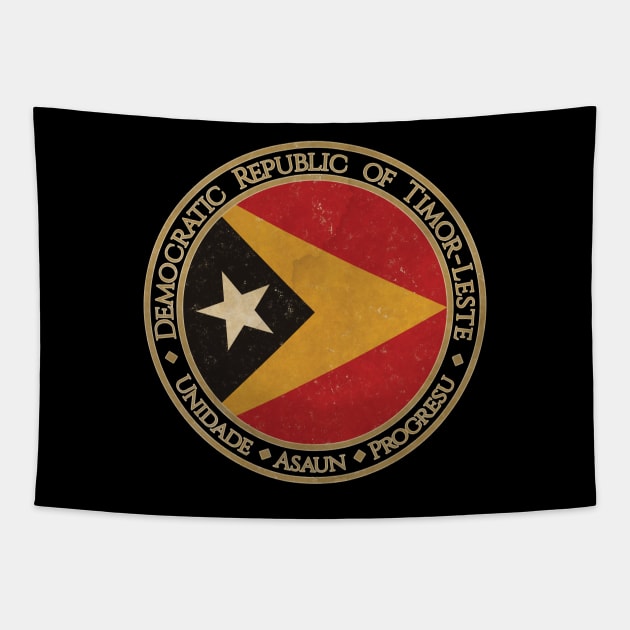 Vintage Democratic Republic of Timor Leste East Oceania Oceanian Flag Tapestry by DragonXX