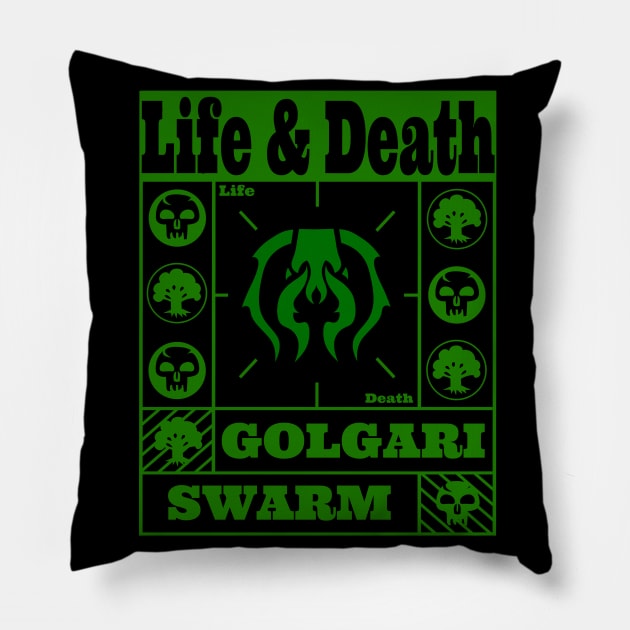 Golgari Swarm | Life & Death | MTG Green on Black Guild Design Pillow by ChristophZombie