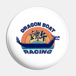 Dragon Boat Paddling Retro Look Pin