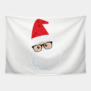 Santa Claus, Hipster Santa, Christmas, Glasses Tapestry